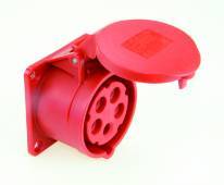 Indbygningsudtag IP44 32A (70x70) - 5 polet